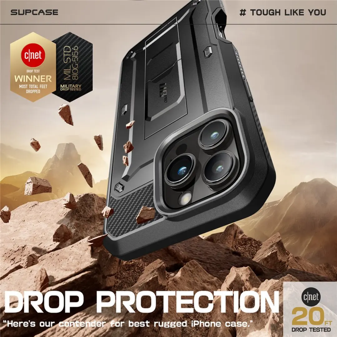 Supcase 360 Backcase iPhone 16 Pro Max 12035 - Zwart - afbeelding 6 van 6