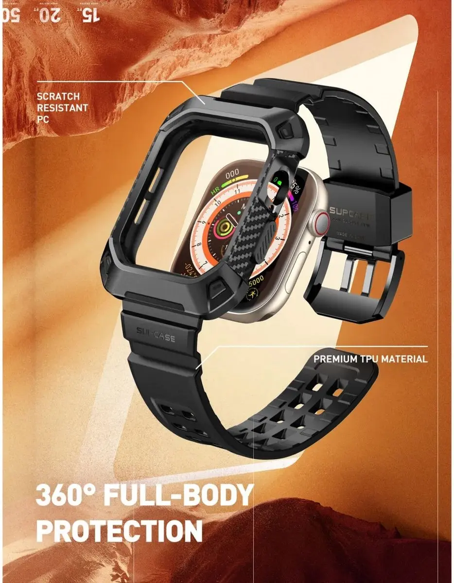 Supcase UB Pro Apple Watch 10 46mm Hoesje - Zwart
