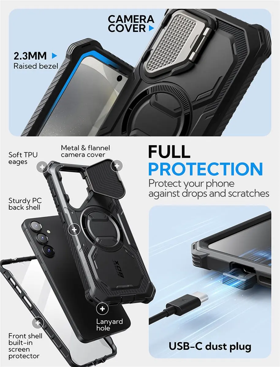 Supcase Armorbox 13185 Hoesje - Samsung Galaxy S25 - Zwart