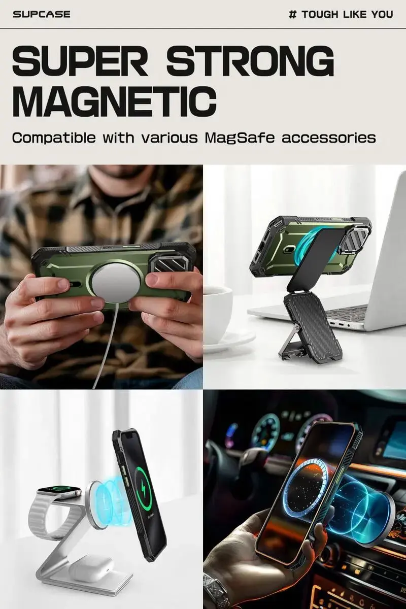 Supcase UB Pro MagXT Hoesje iPhone 16e - Groen - MagSafe