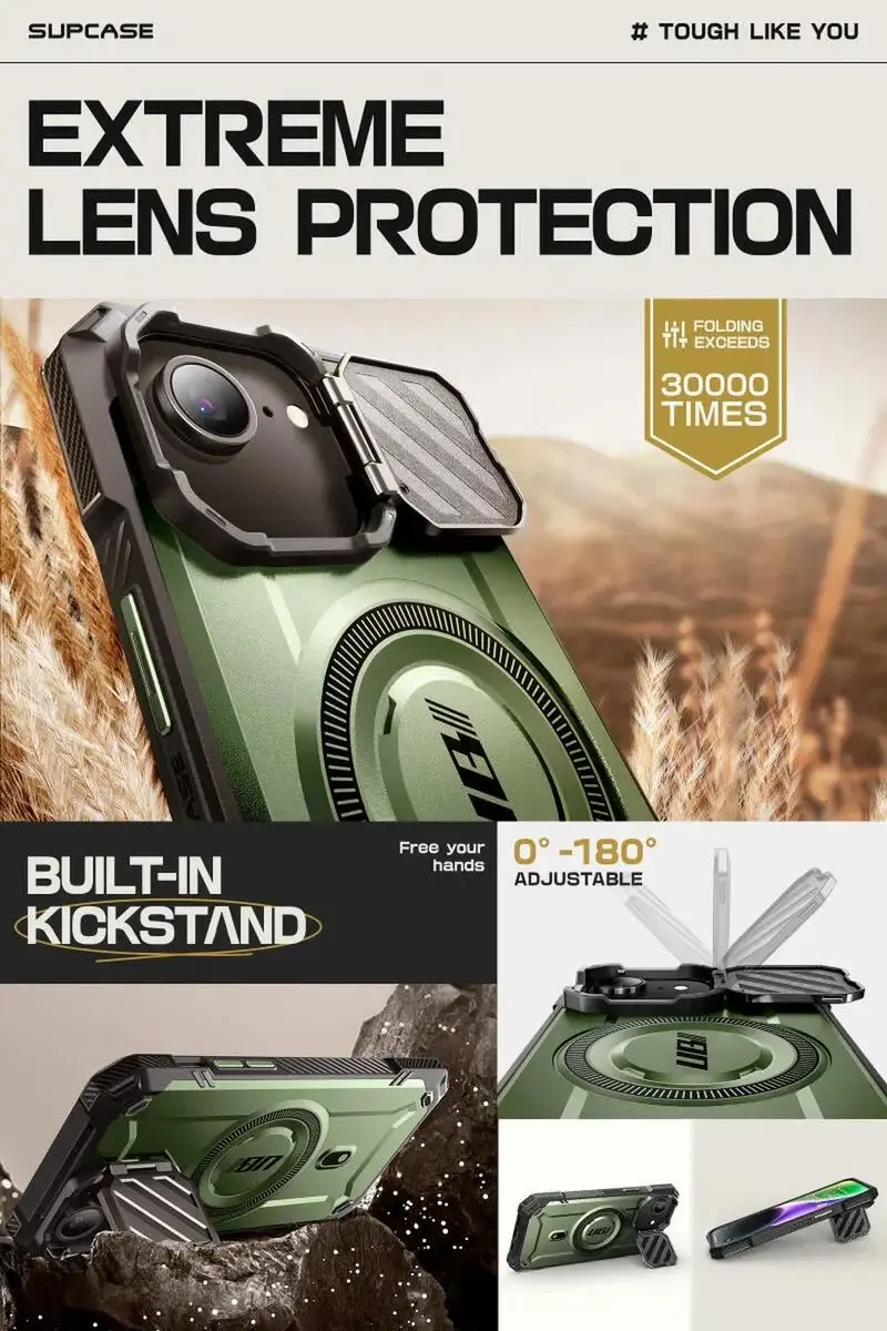 Supcase UB Pro MagXT Hoesje iPhone 16e - Groen - MagSafe - afbeelding 6 van 6