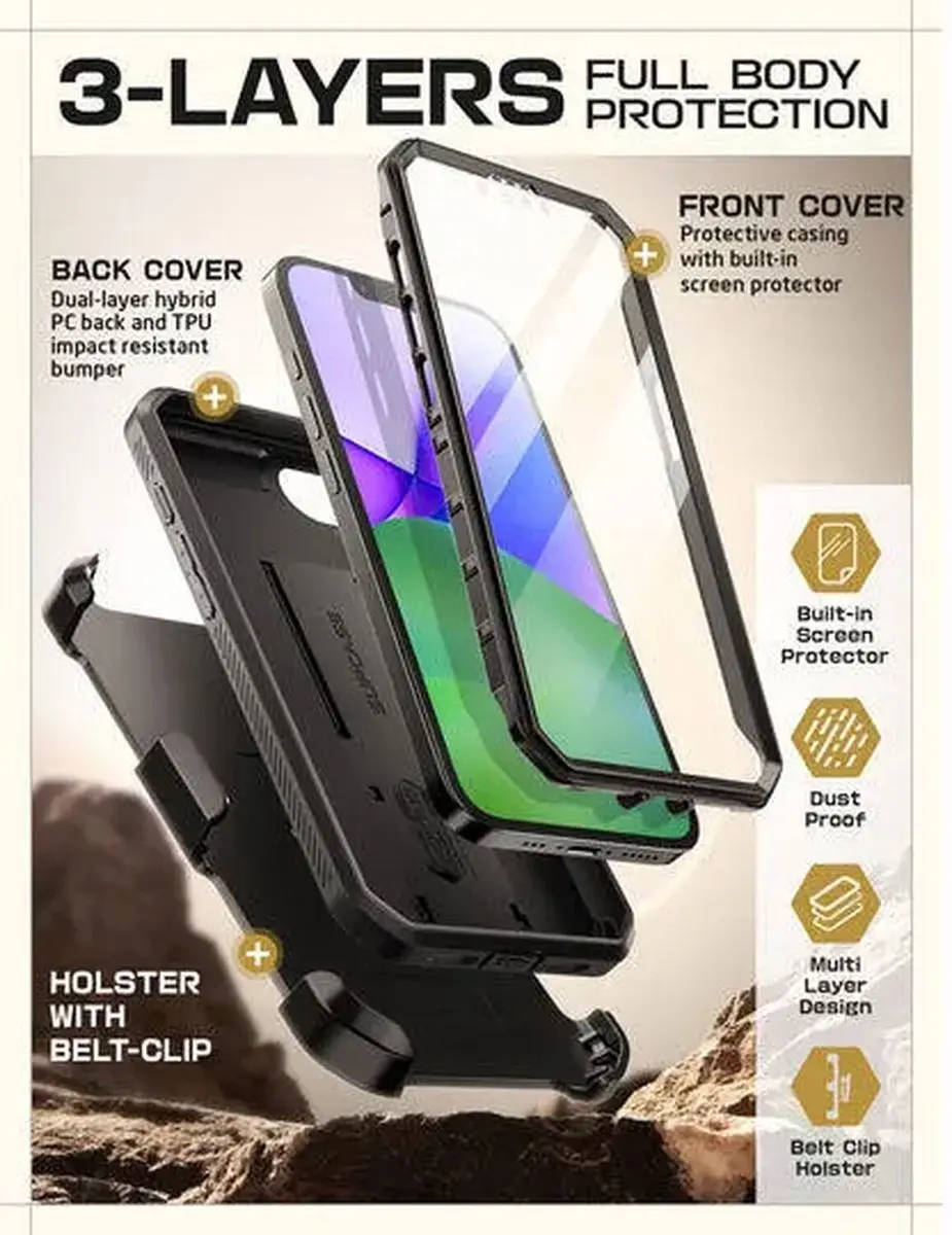 Supcase 360 Backcase iPhone 17e/16e - Zwart - MPN 13284