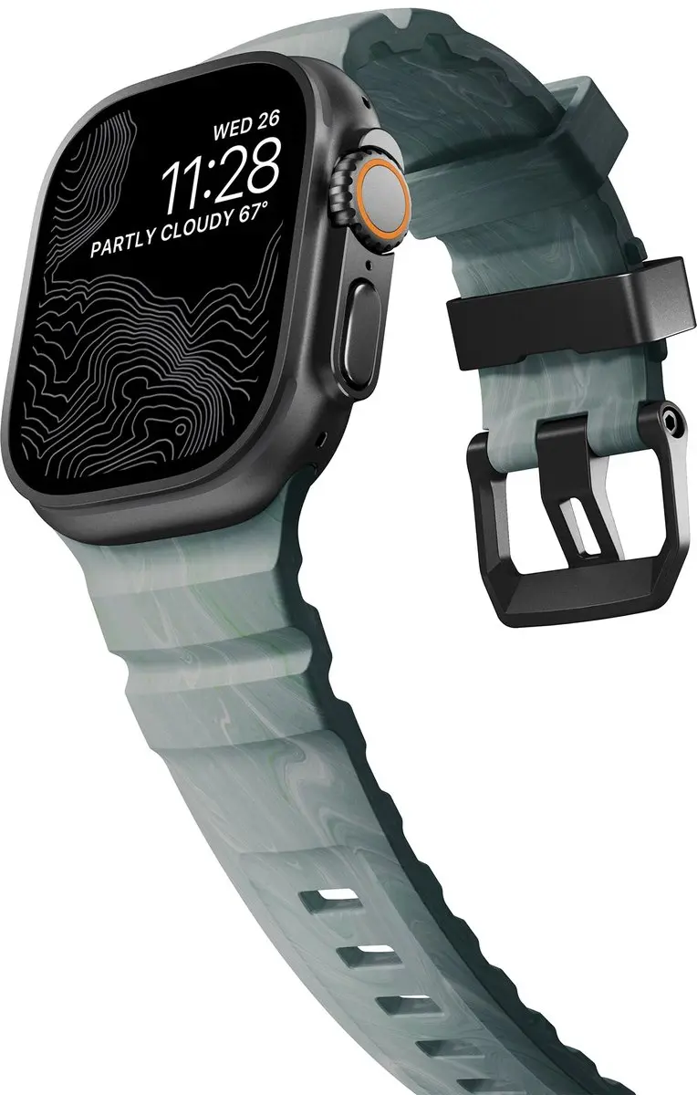 NOMAD Rocky Point Horlogeband - Groen - 20mm - Apple Watch Ultra