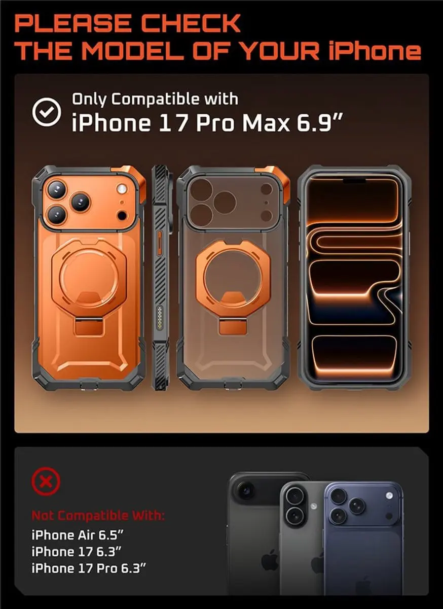 Supcase UB Grip Hoesje iPhone 17 Pro Max - Oranje Transparant - 13941
