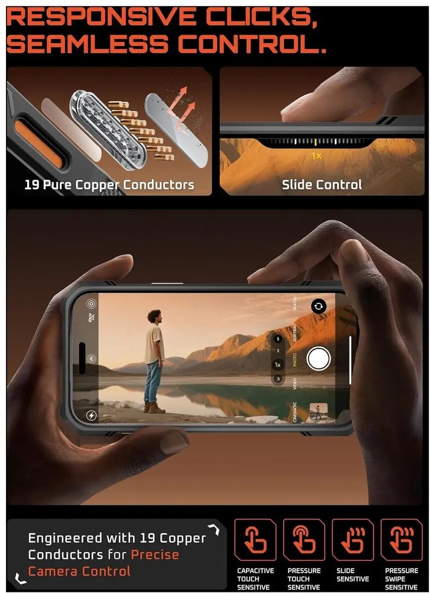 Supcase UB Grip Hoesje iPhone 17 Pro Max - Oranje Transparant - 13941 - afbeelding 6 van 6