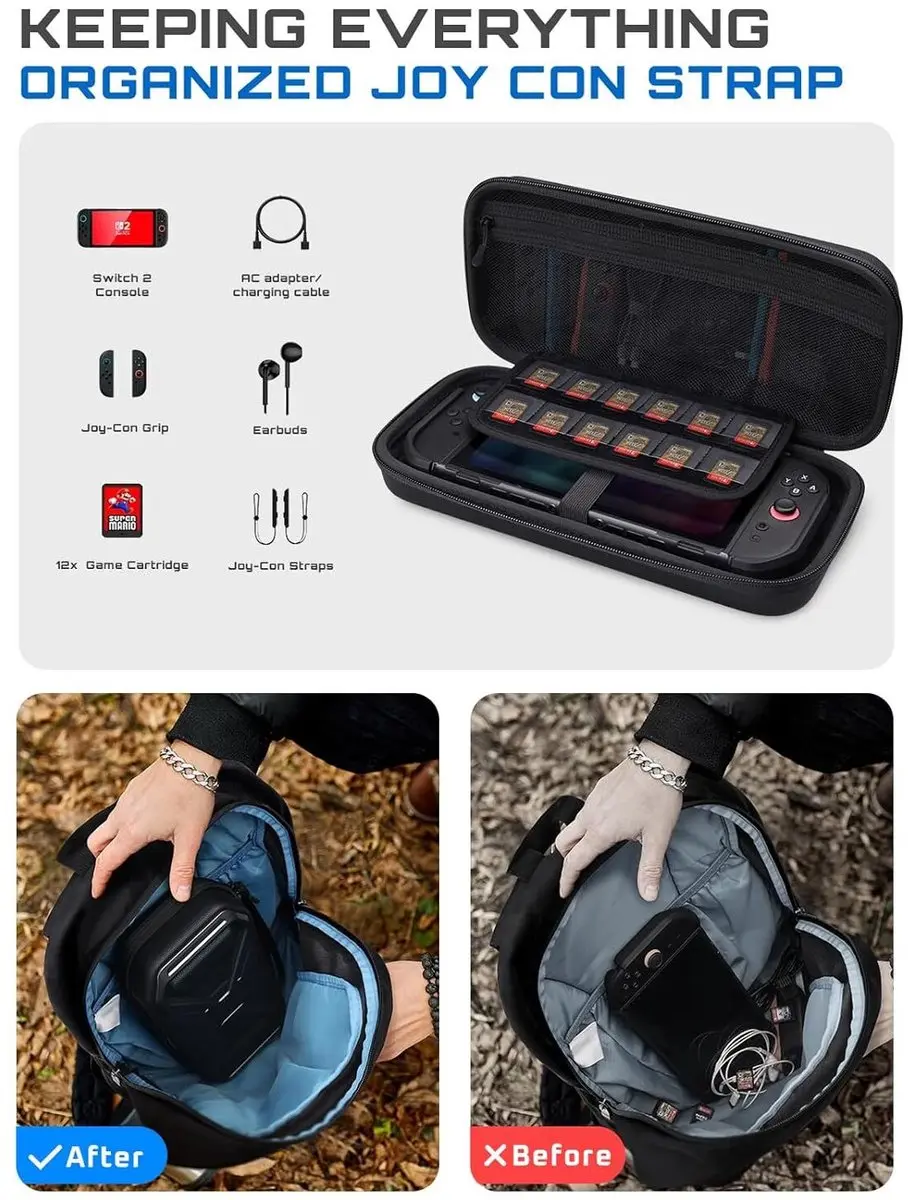 Supcase Nintendo Switch 2 Opberghoes - 24 Gamecards - Zwart - afbeelding 6 van 6