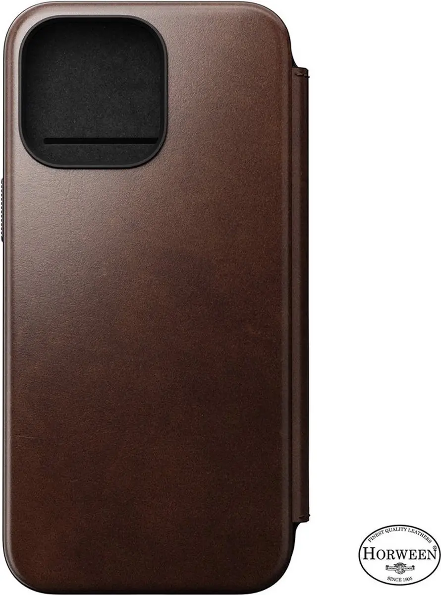 NOMAD Modern Leather Folio NM01630685 - iPhone 15 Pro Hoesje - 3 Pasjes - Bruin