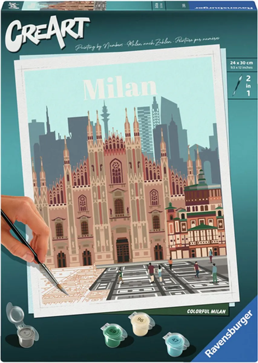 Ravensburger CreArt Colorful Milan Schilderen op nummer - Multicolor - 15 Kleuren
