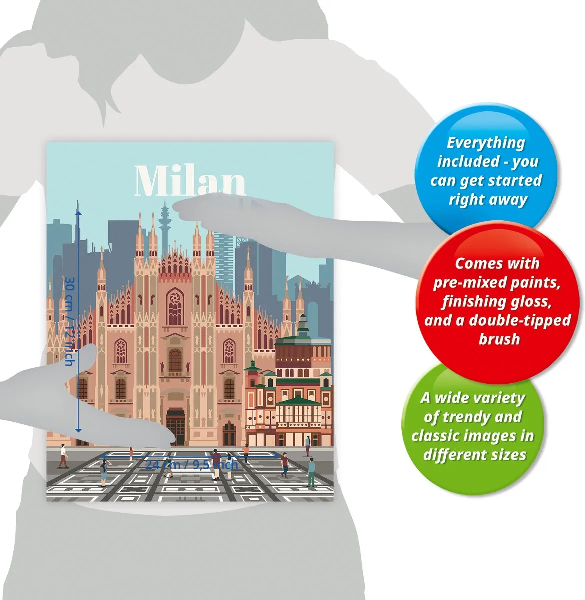 Ravensburger CreArt Colorful Milan Schilderen op nummer - Multicolor - 15 Kleuren