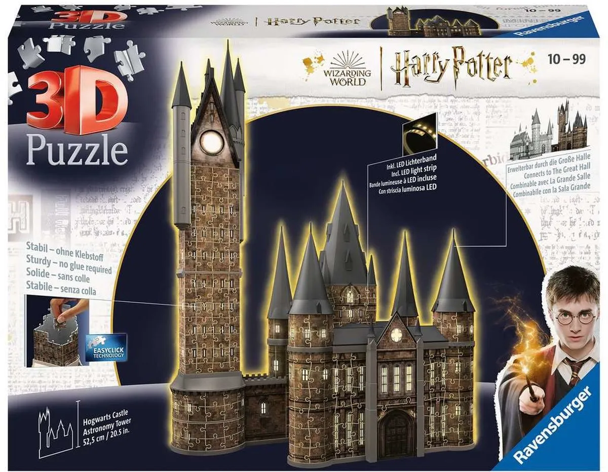 Ravensburger Harry Potter Hogwarts Castle Astronomy Tower Night Edition 3D Puzzel 626 Stuks