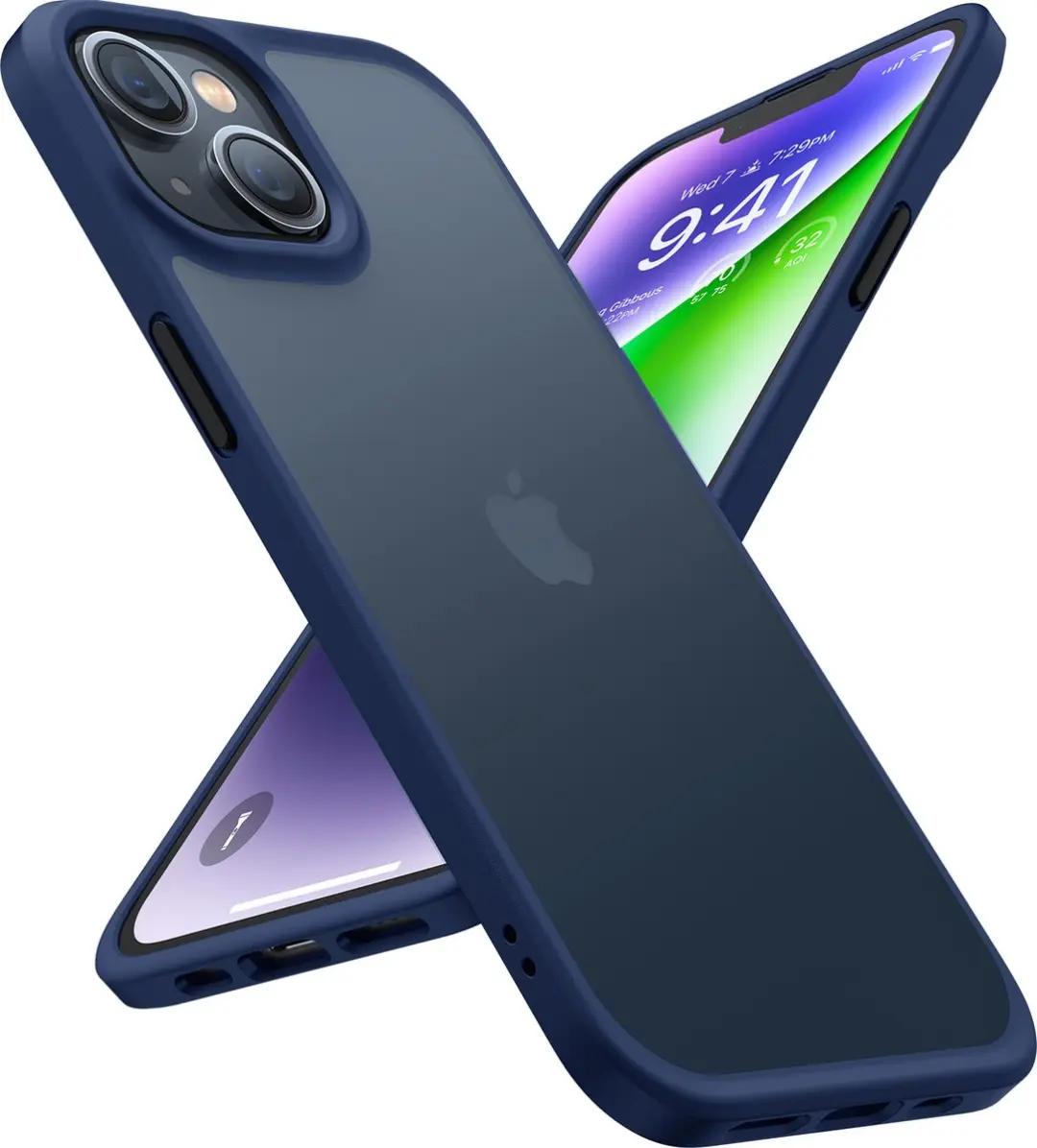 Torras geschikt voor iPhone 14 Plus hoesje Semi Transparant Shockproof hoesje