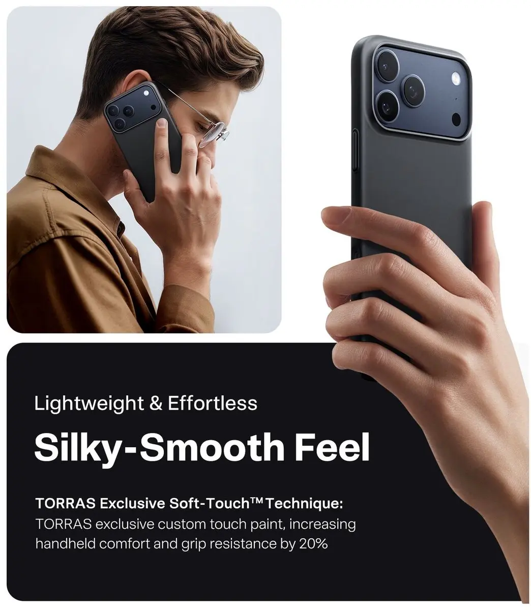 Torras Slim Fit Mag Hoesje iPhone 17 Pro - MagSafe - Zwart
