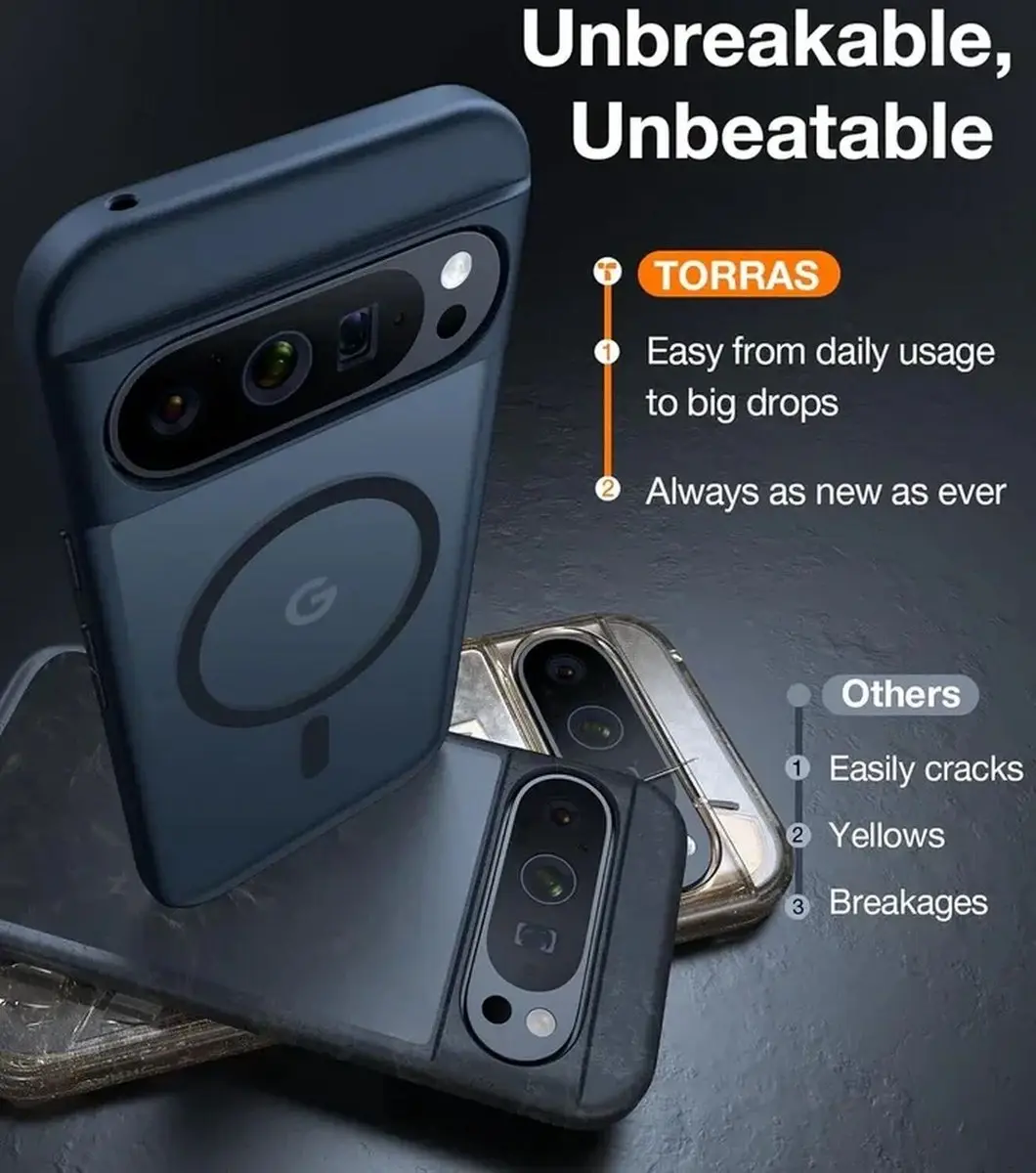 Torras Guardian Magnetic Hoesje Pixel 9 Pro XL - Matte Zwart
