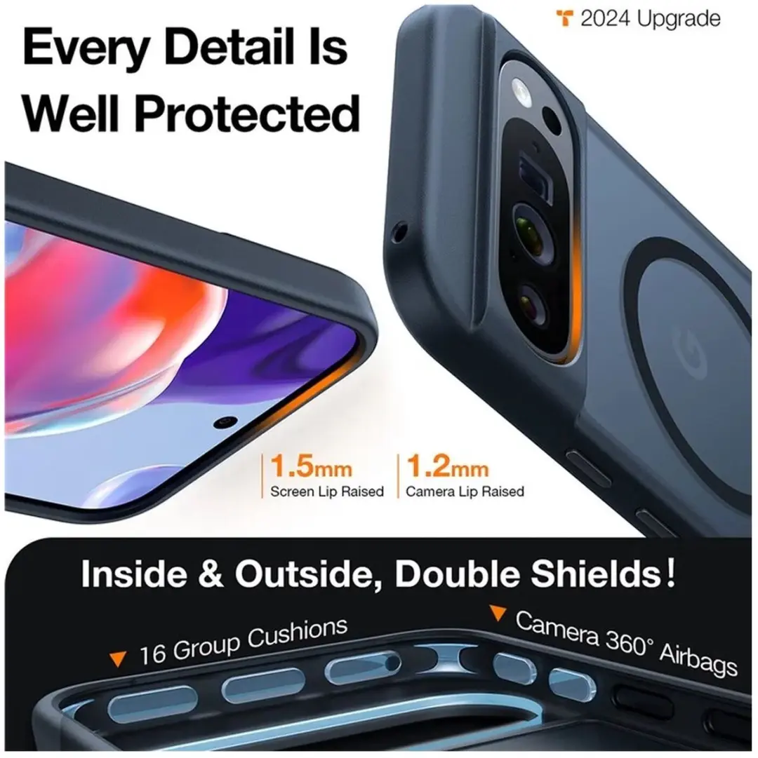 Torras Guardian Magnetic Hoesje Pixel 9 Pro XL - Matte Zwart