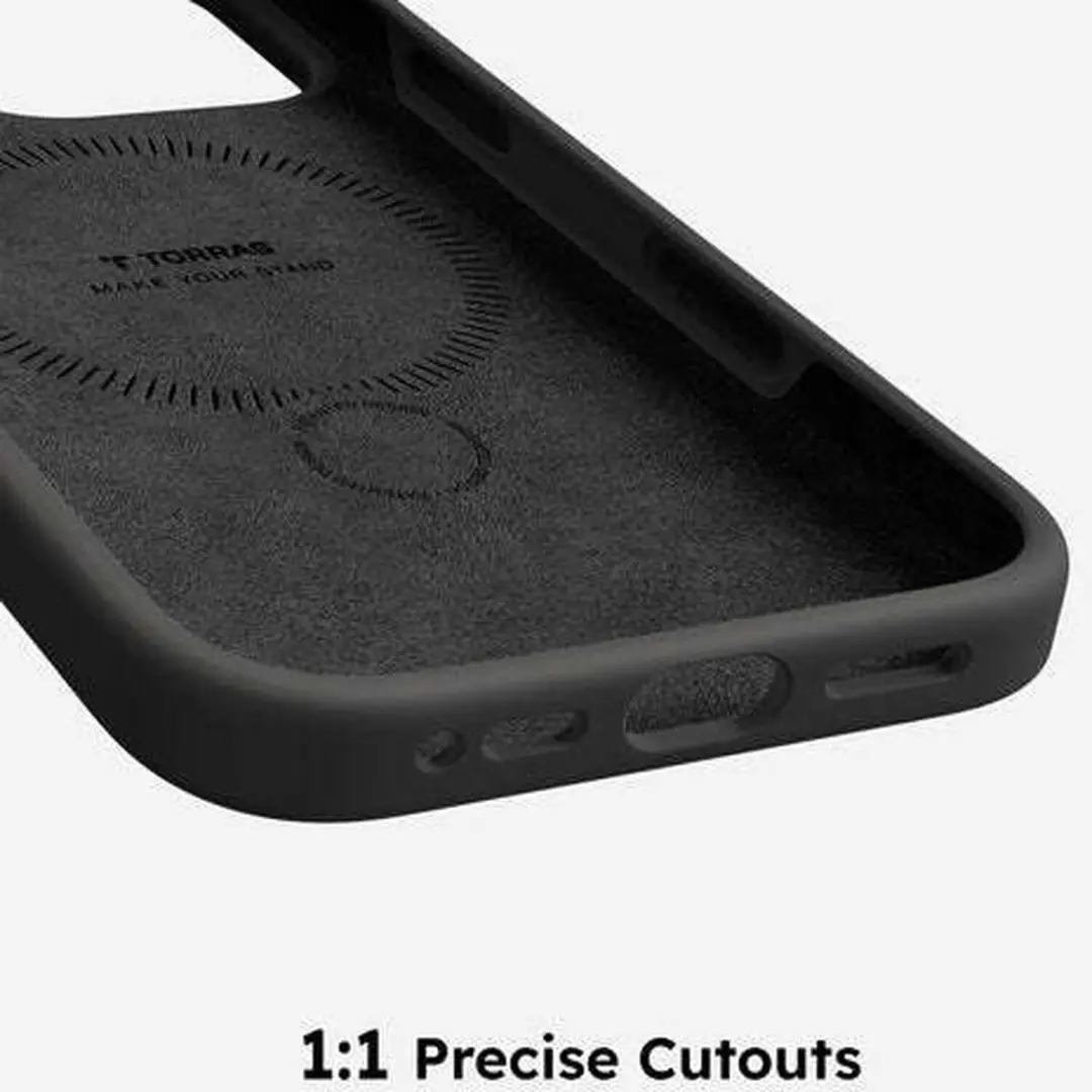 Torras Ostand Q Pro Silicone Hoesje - iPhone 16 Pro Max - Zwart