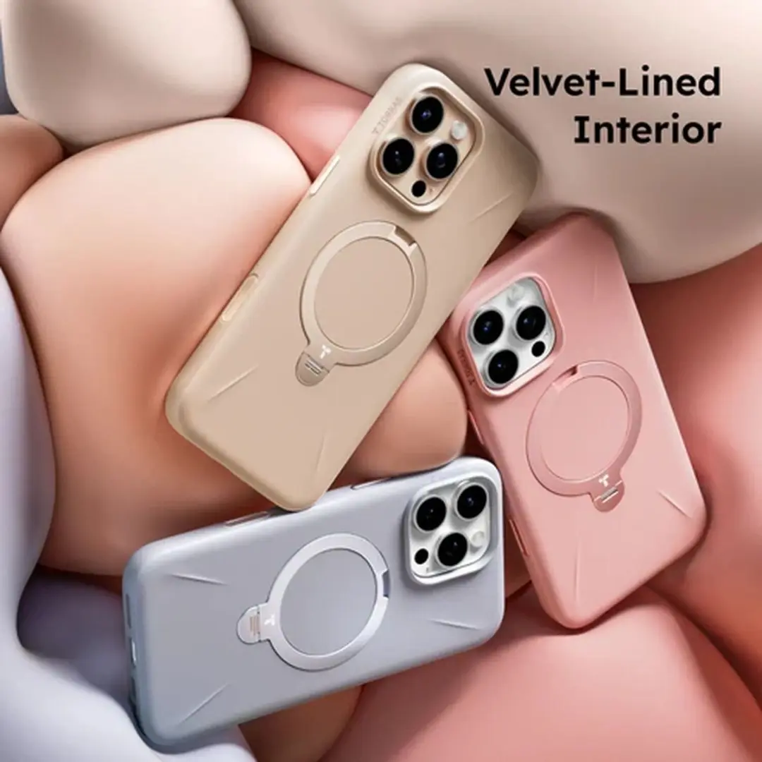 Torras Ostand Q Pro Silicone Hoesje - iPhone 16 Pro Max - Zwart