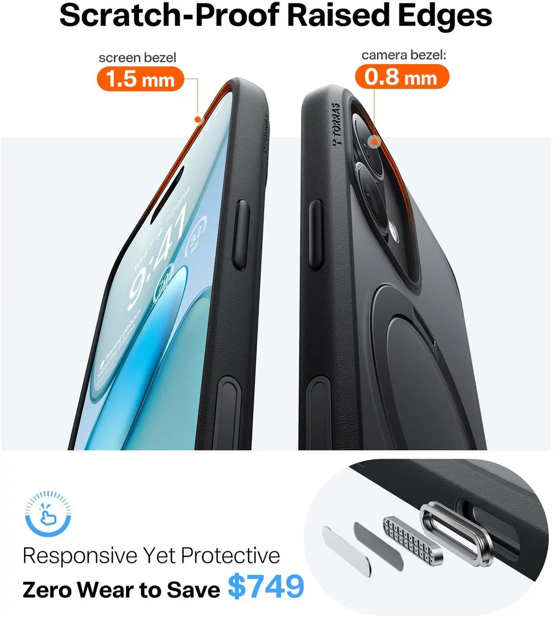 Torras UPro Ostand Spin Hoesje iPhone 17 - MagSafe 360° Draaibaar - Zwart