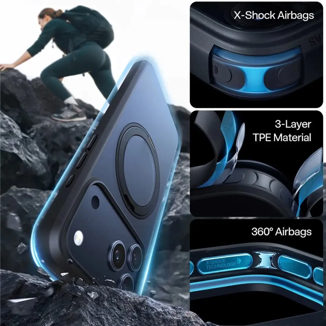 Torras UPro Ostand Pro Hoesje iPhone 17 Pro - MagSafe - Zwart