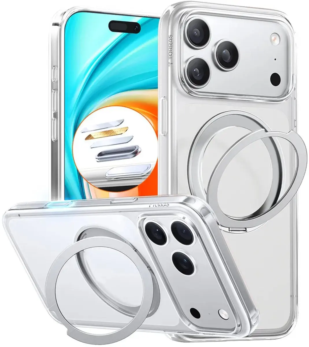 Torras UPro Ostand Pro Hoesje iPhone 17 Pro Max - Transparant