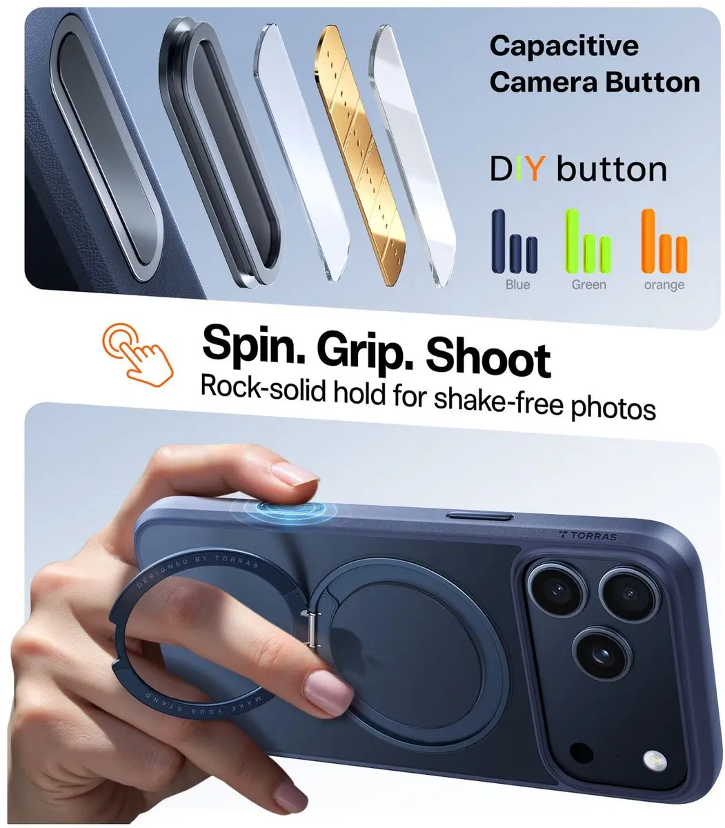 Torras UPro Ostand Pro Hoesje iPhone 17 Pro - Blauw