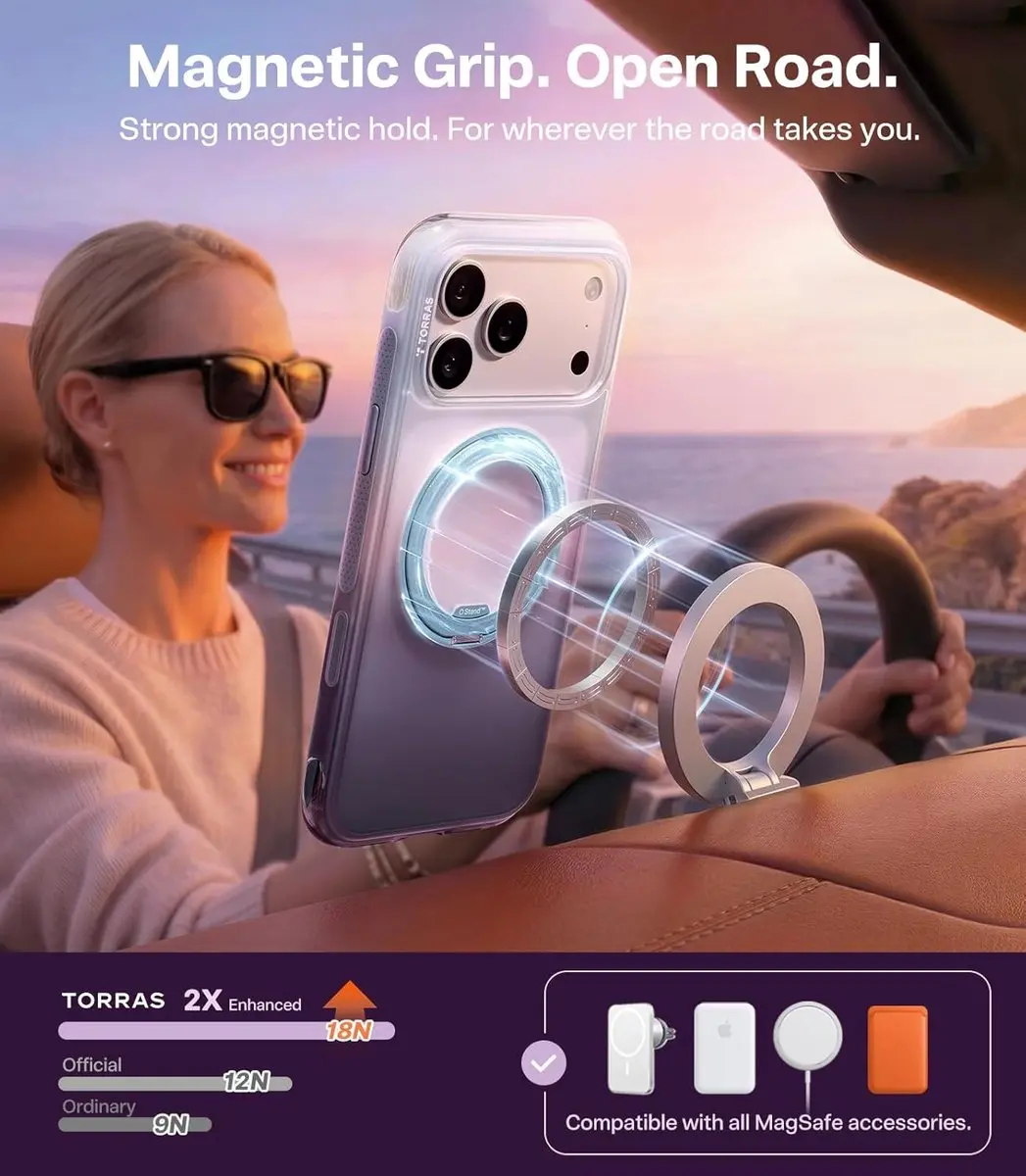 Torras Winter Limited Edition Hoesje iPhone 17 Pro Max - MagSafe - Sneeuwdageraad - afbeelding 4 van 6
