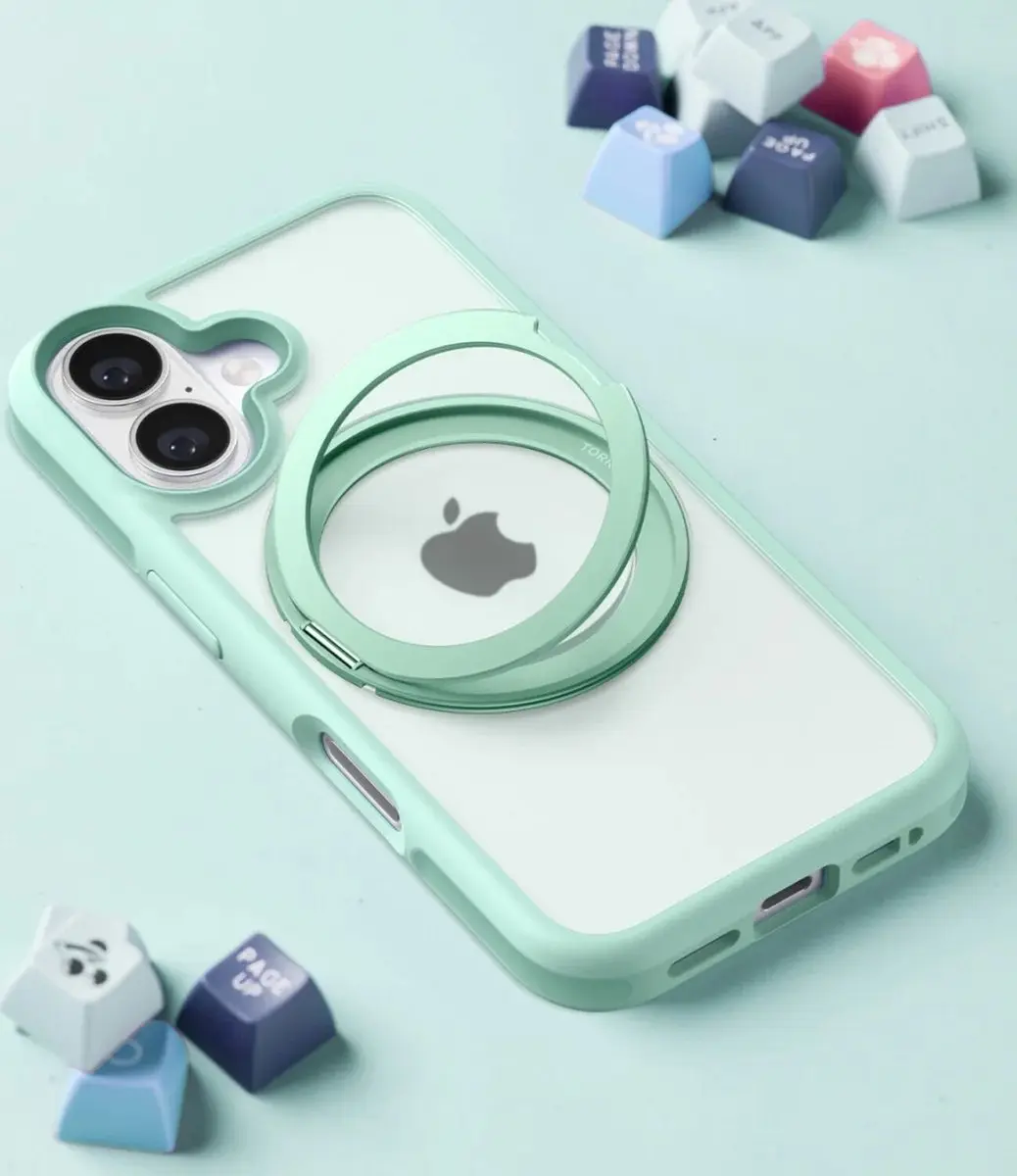 Torras UPRO Ostand R Fusion iPhone 16 Hoesje - Groen - MagSafe
