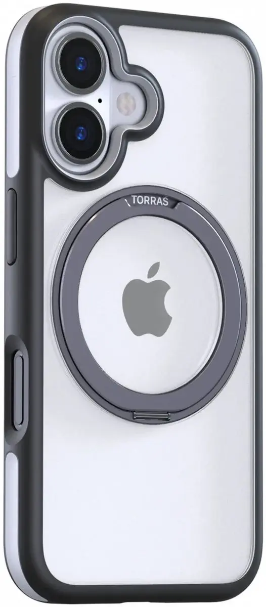 Torras UPRO Ostand R Fusion Hoesje iPhone 16 Plus - MagSafe - Zwart