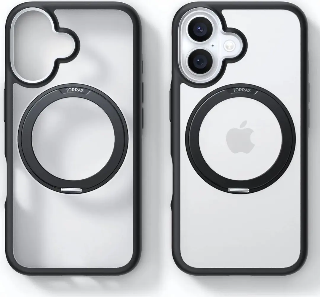 Torras UPRO Ostand R Fusion Hoesje iPhone 16 Plus - MagSafe - Zwart