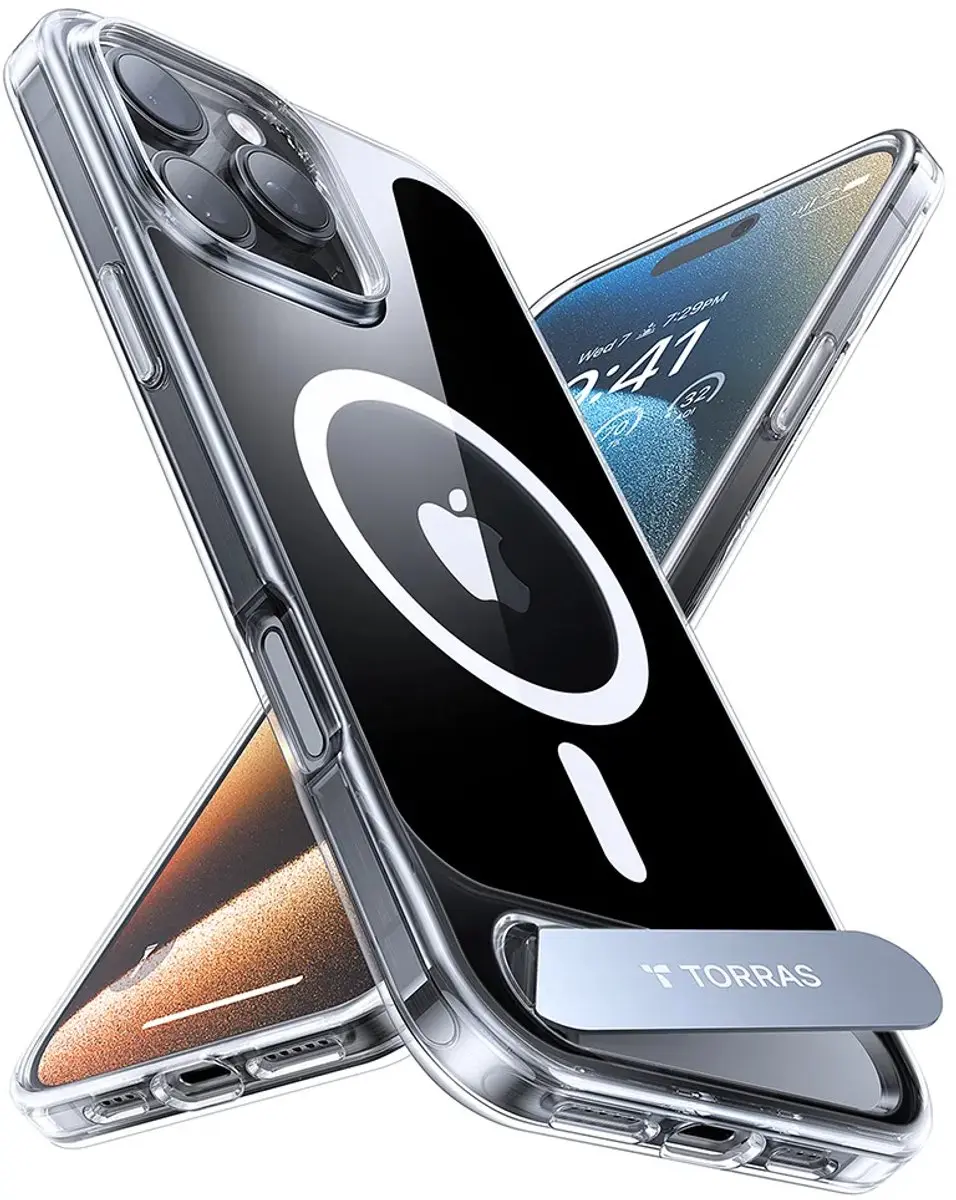 Torras UPro Pstand Hoesje iPhone 16 Pro Max - Transparant - afbeelding 6 van 6