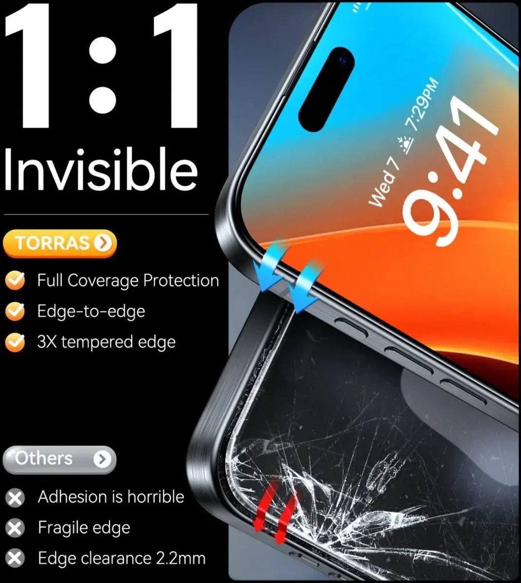 Torras Install Master 9H Glas iPhone 16 - Screen Protector