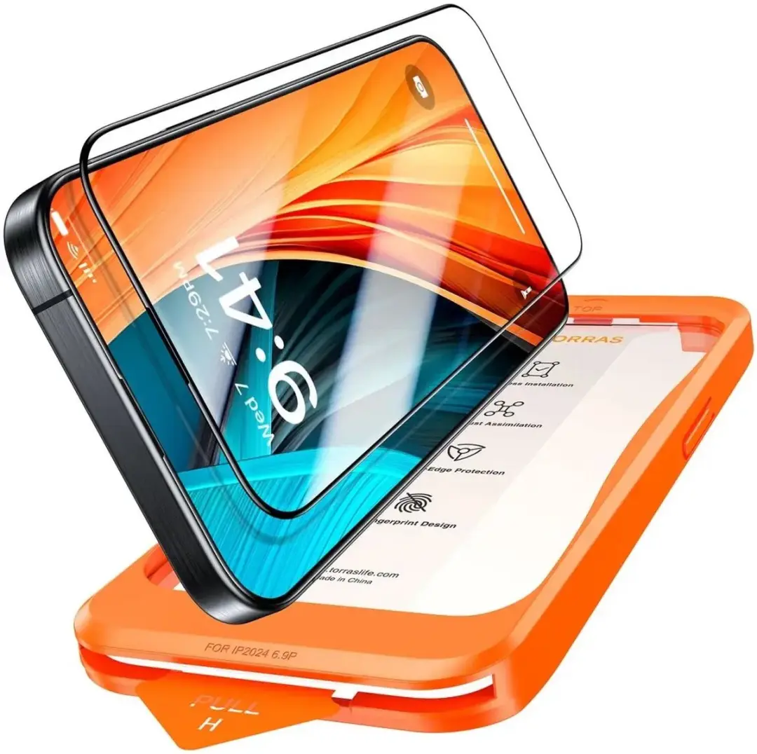 TORRAS Install Master 9H Tempered Glass Geschikt voor Apple iPhone 16