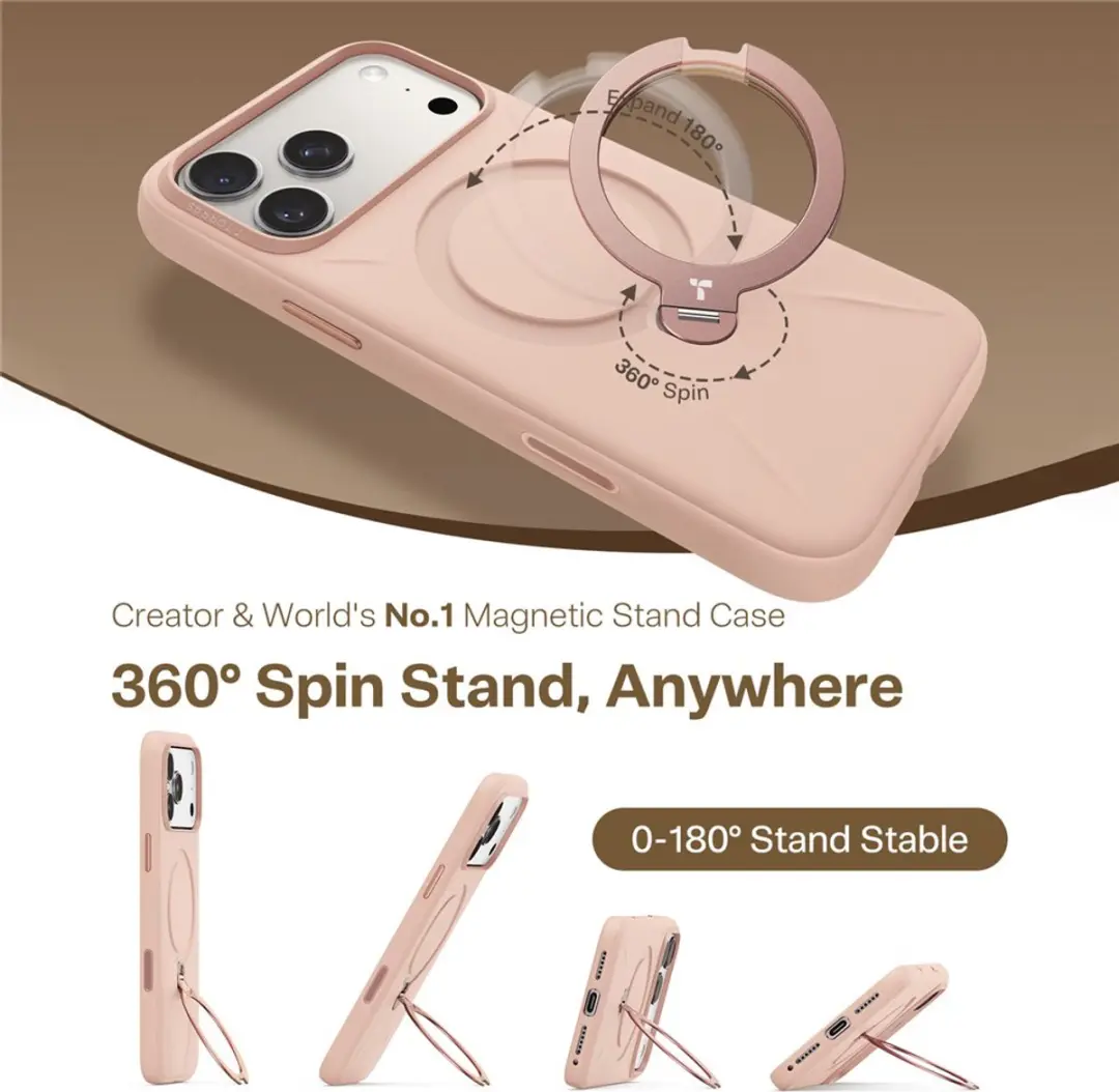 Torras QPRO Silicone Series iPhone 17 Pro Hoes - Roze - afbeelding 6 van 6