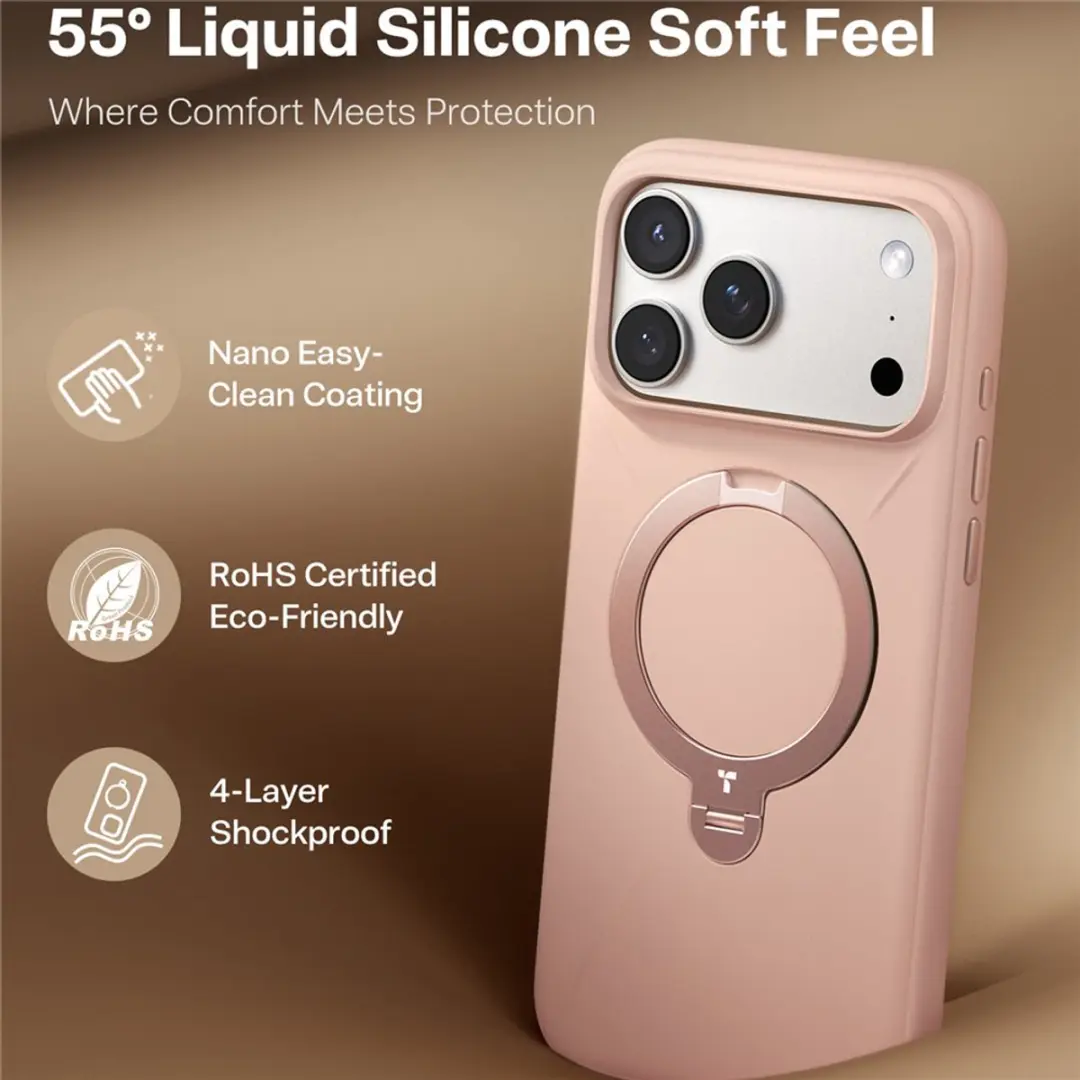 Torras QPRO Silicone Series iPhone 17 Pro Hoes - Roze