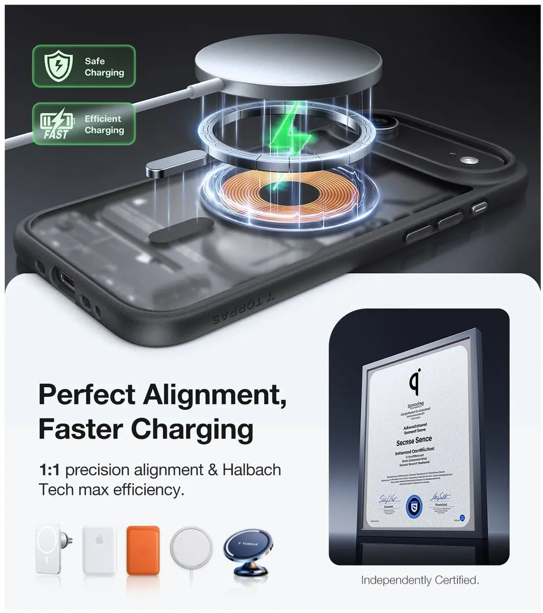 Torras Guardian Magnetic Hoesje iPhone Air - MagSafe - Zwart