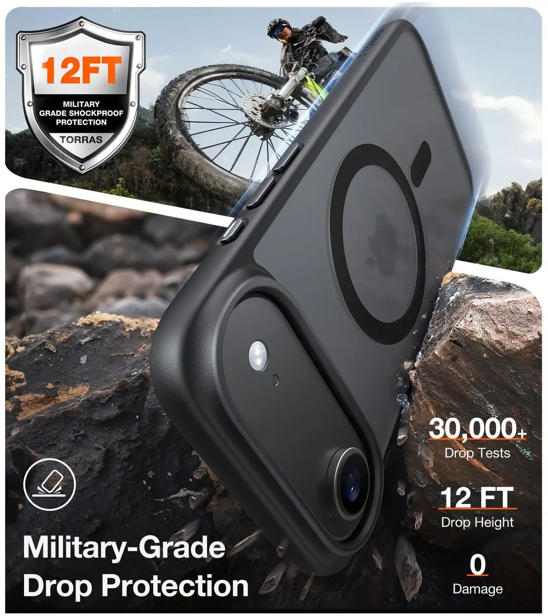 Torras Guardian Magnetic Hoesje iPhone Air - MagSafe - Zwart