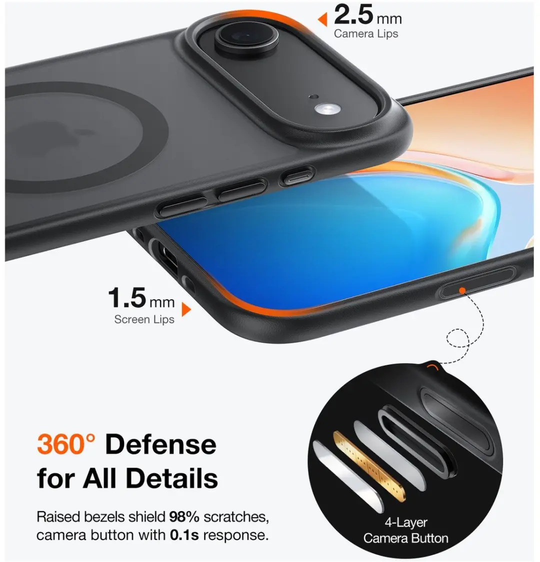 Torras Guardian Magnetic Hoesje iPhone Air - MagSafe - Zwart