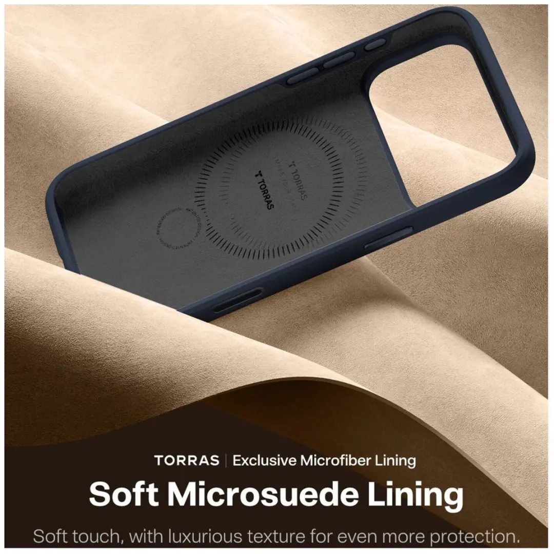 Torras Ostand Q Pro Silicone Hoesje - iPhone 17 Pro Max - Blauw