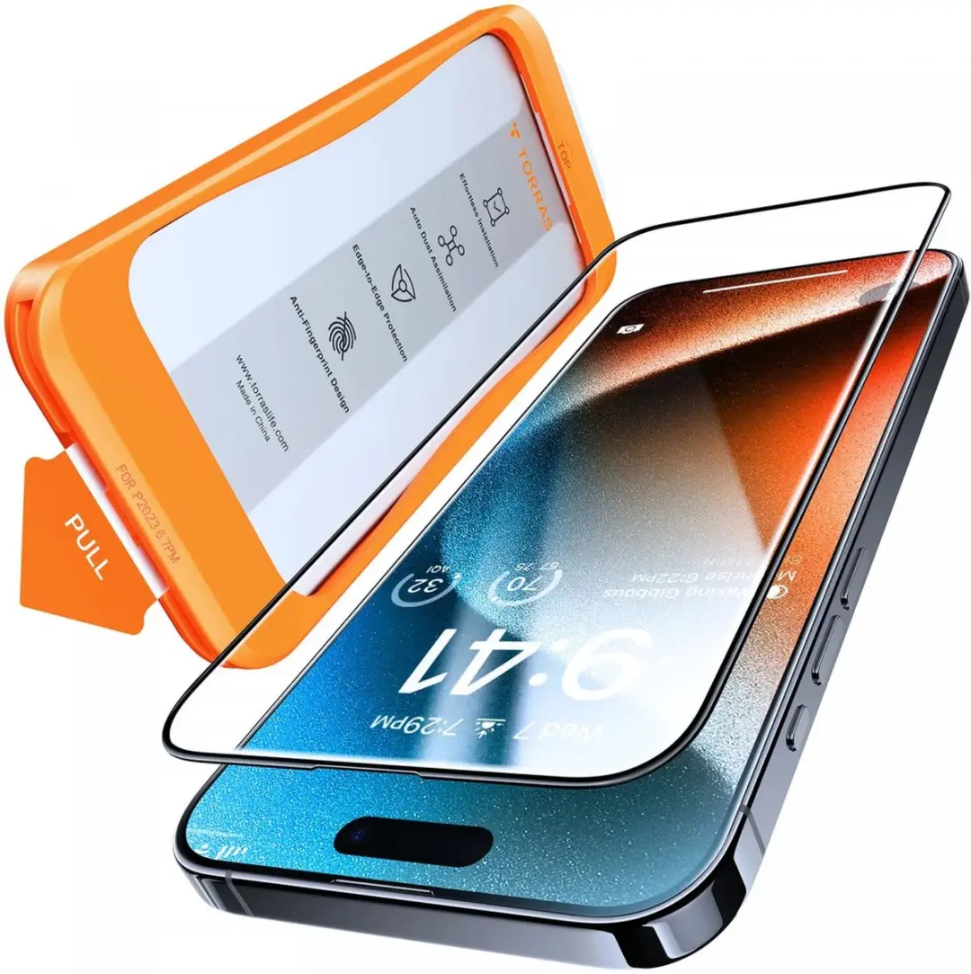 Torras Install Master 9H Glas iPhone 15 Plus - Screenprotector