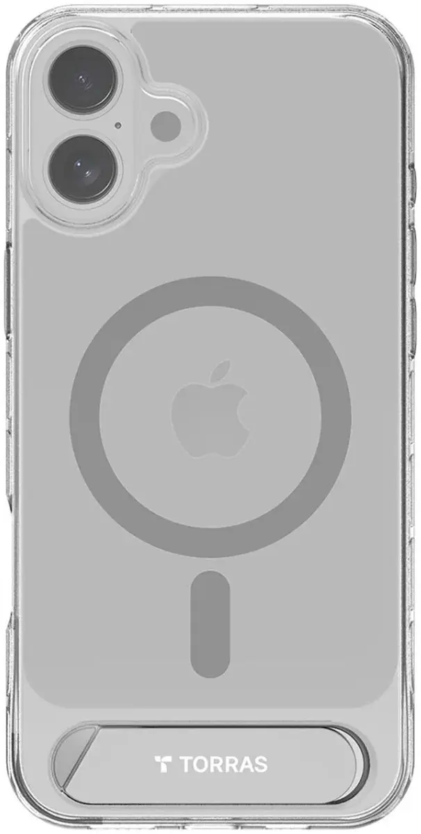 Torras UPro Pstand Hoesje iPhone 16 Plus - Transparant - MagSafe
