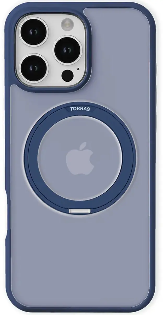 Torras UPro Ostand Pro Hoesje iPhone 16 Pro - Blauw - MagSafe