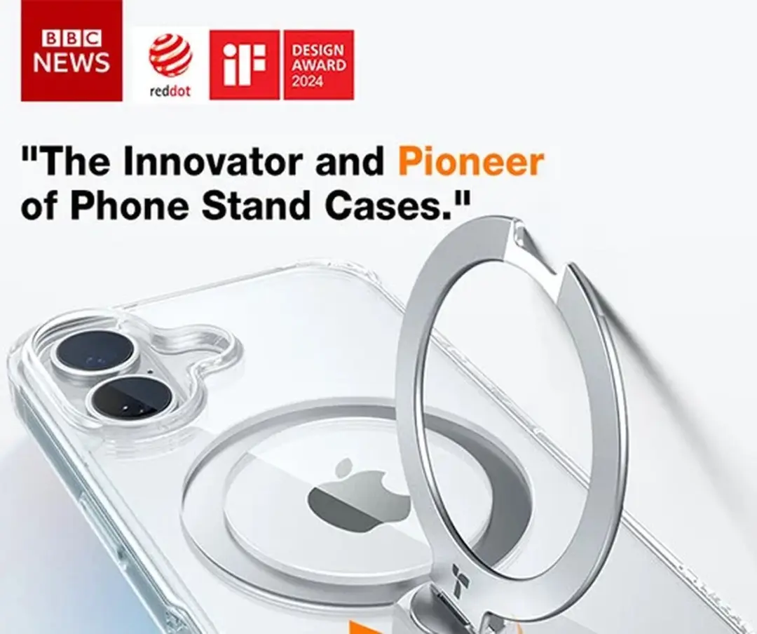 Torras UPro Ostand Spin Hoesje iPhone 16 Plus - Transparant