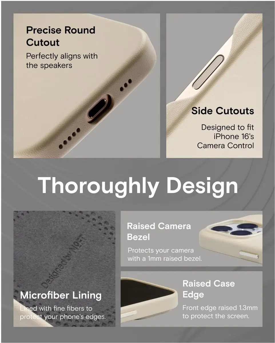 MOFT Vegan Leer Hoesje iPhone 16 Pro - MagSafe - Taupe