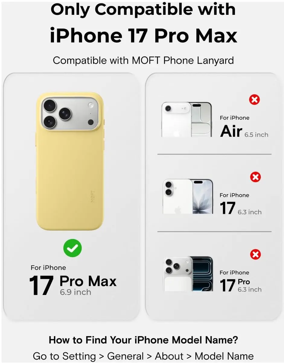 MOFT Vegan Leer Hoesje iPhone 17 Pro Max - Geel