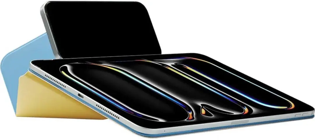 MOFT Dynamic Folio Book Case iPad Mini 6/7 - Magnetisch Vegan Leer - Blauw/Geel