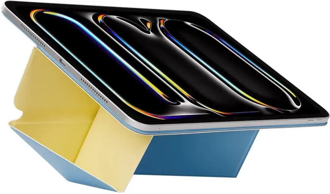 MOFT Dynamic Folio Book Case iPad Mini 6/7 - Magnetisch Vegan Leer - Blauw/Geel