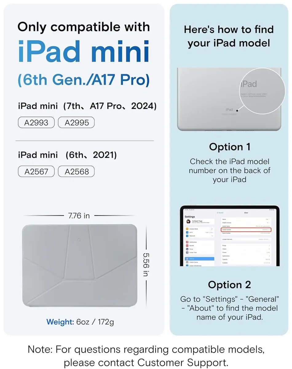 MOFT Dynamic Folio Book Case - iPad Mini 7/6 - Magnetisch - 20+ Kijkhoeken - Cement