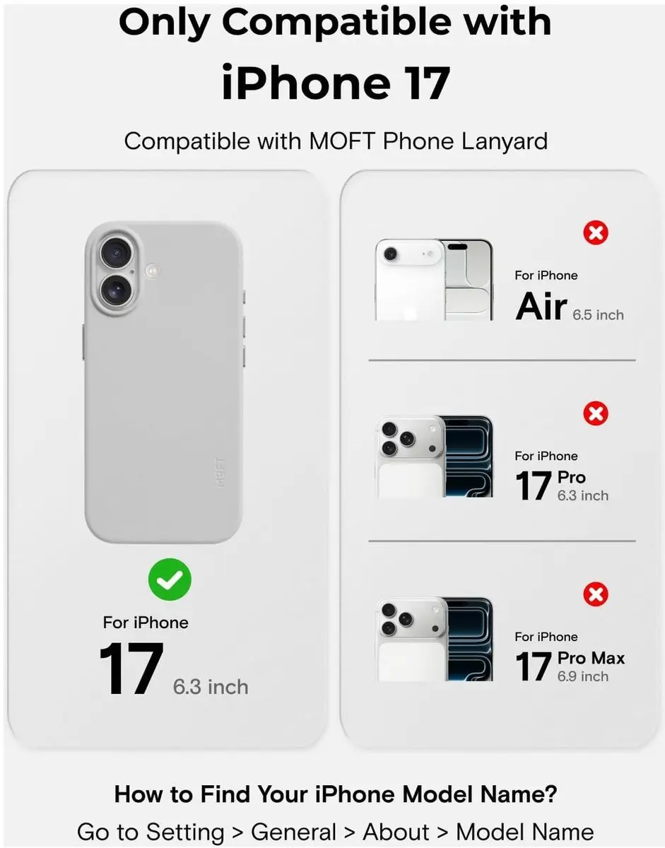MOFT MOVAS Snap Back Cover iPhone 17 - Grijs