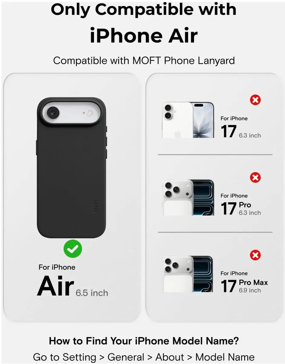 MOFT iPhone Air MagSafe Hoesje - Zwart Vegan Leer