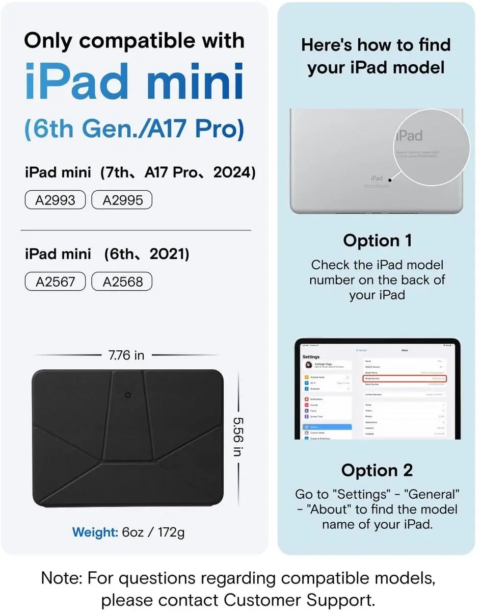 MOFT Dynamic Folio Hoes iPad Mini 7/6 - Magnetisch - 20+ Kijkhoeken - Vegan Leer - Navy