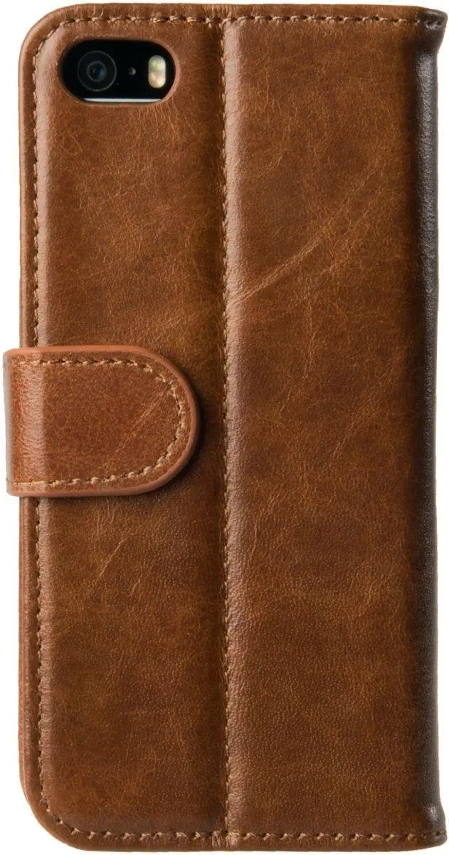 Rosso Deluxe Book Case iPhone 5/5S/SE - 3 Pasjes - Bruin